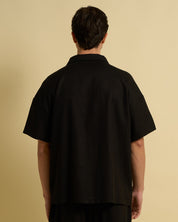 Camicia collo a Bowling in lino