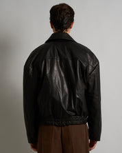 Giacca in pelle con tasconi