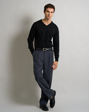 Maglia a V in lana merinos