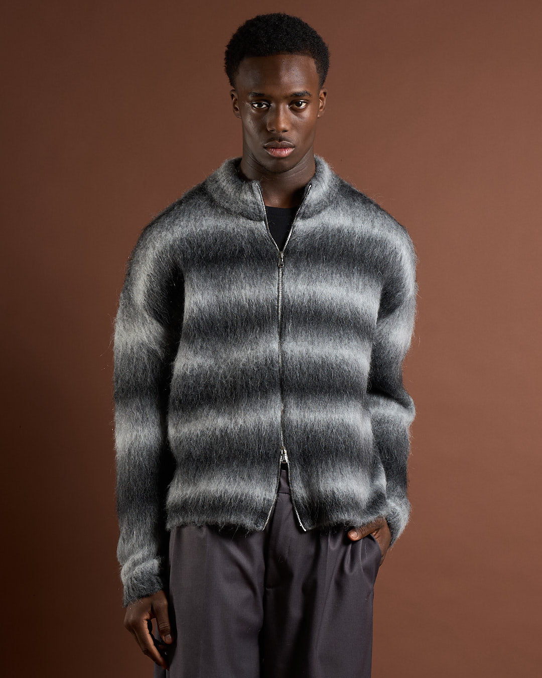 Cardigan in lana mohair sfumato Limited Edition