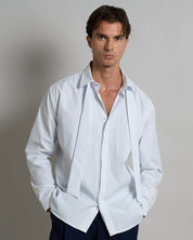 Camicia rigata con fiocco