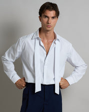 Camicia rigata con fiocco