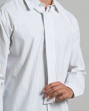 Camicia rigata con fiocco