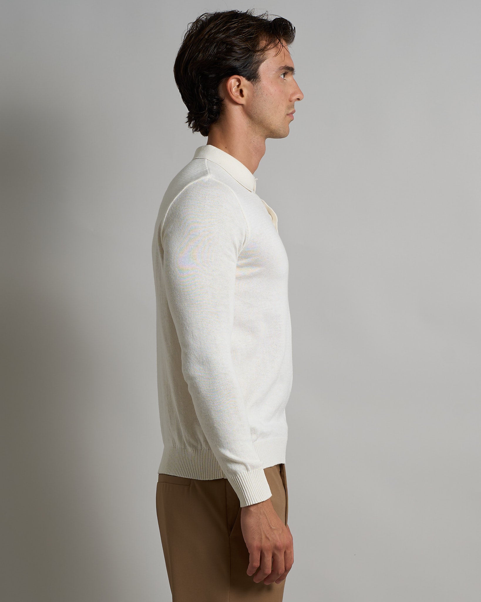 Polo con bottoni manica lunga