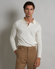 Polo con bottoni manica lunga