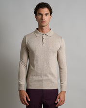 Polo con bottoni manica lunga