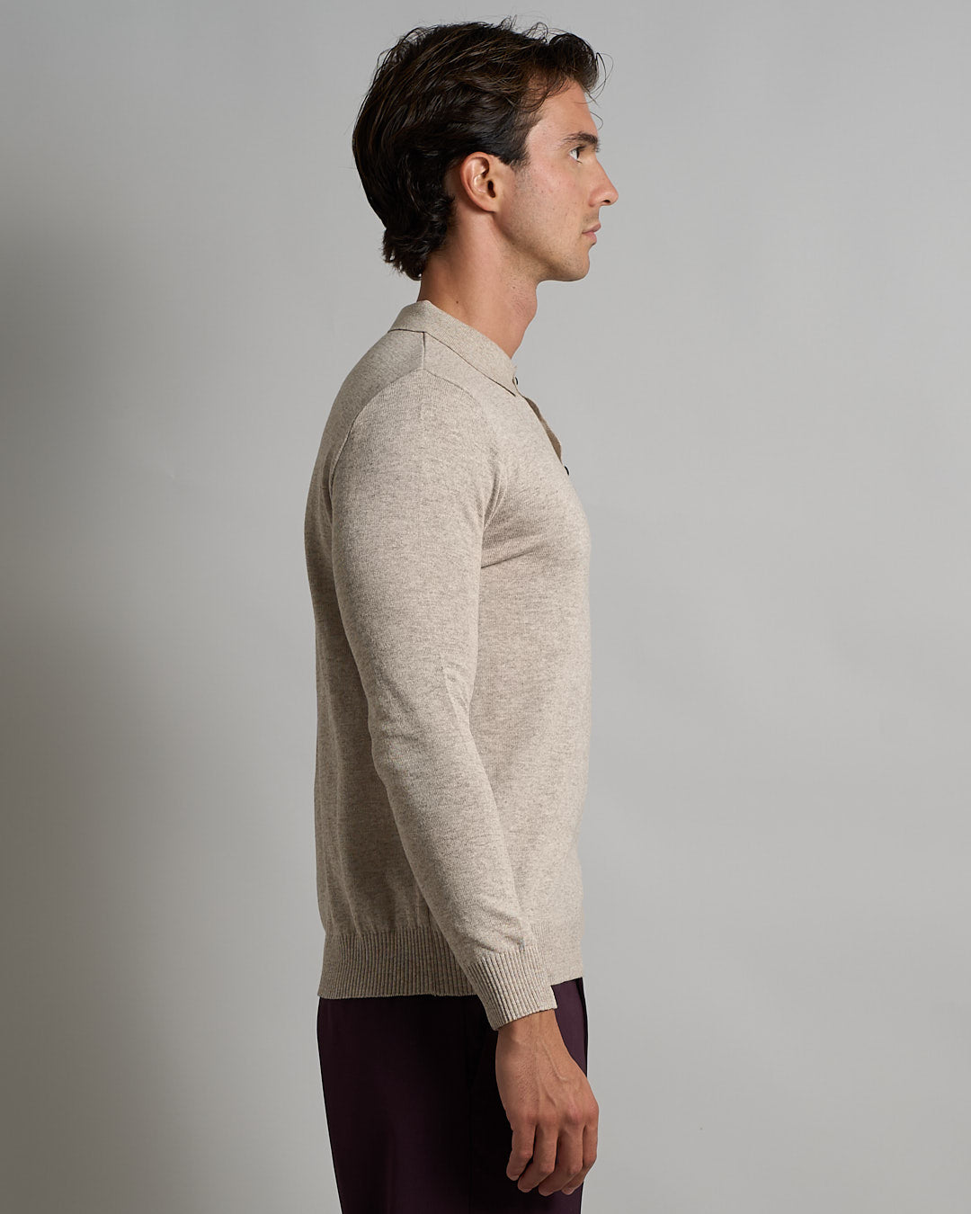 Polo con bottoni manica lunga