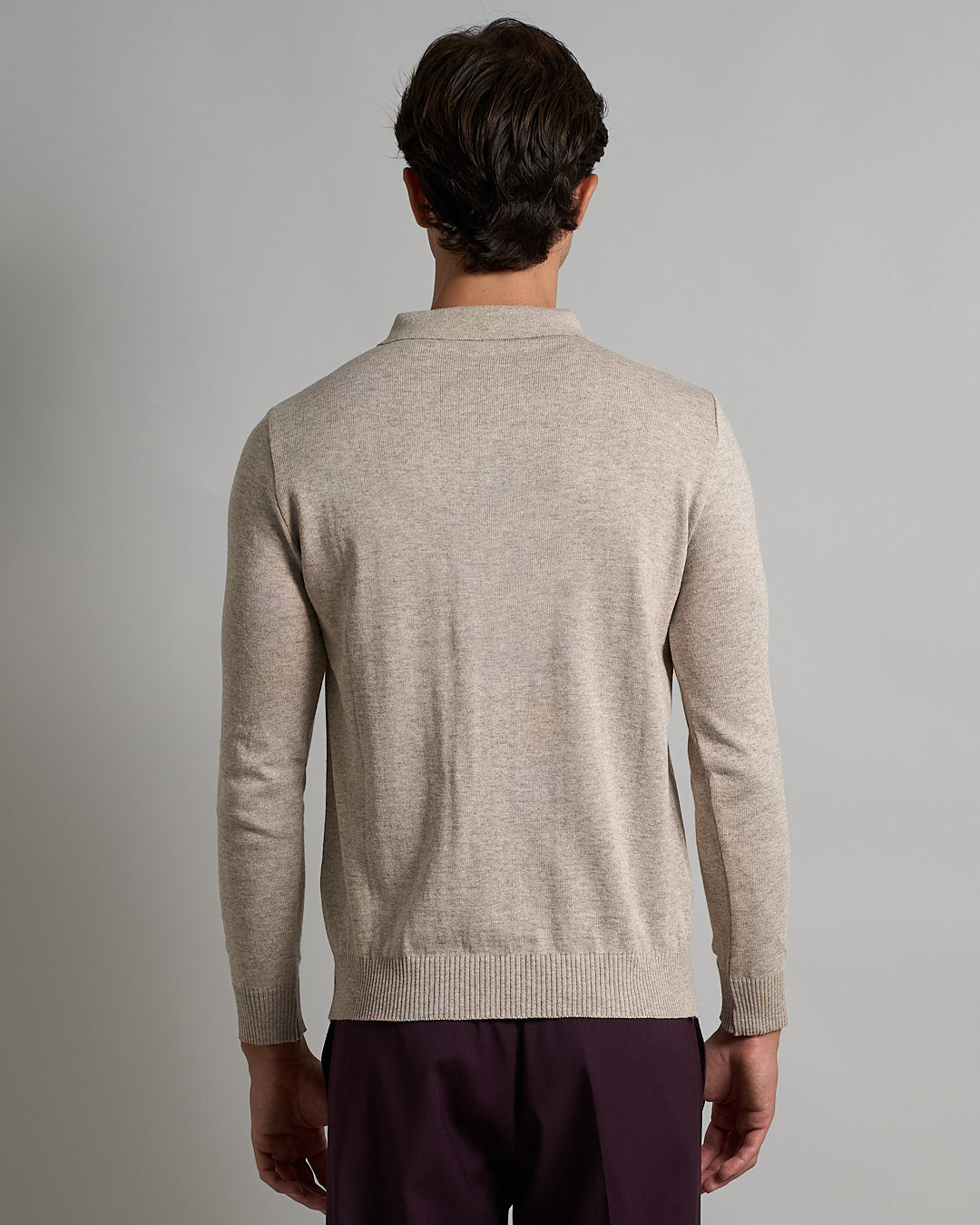 Polo con bottoni manica lunga