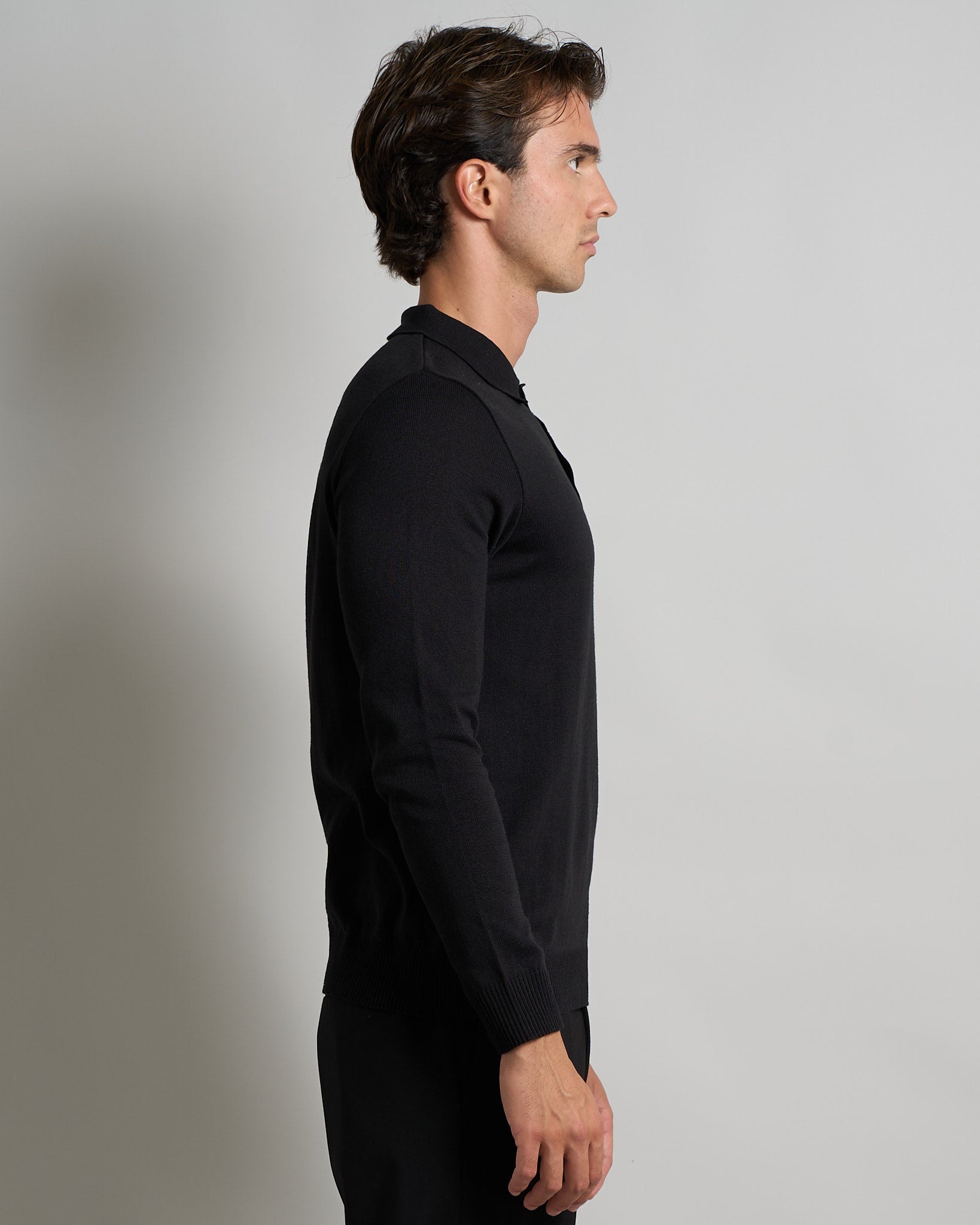 Polo con bottoni manica lunga