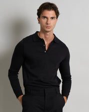 Polo con bottoni manica lunga