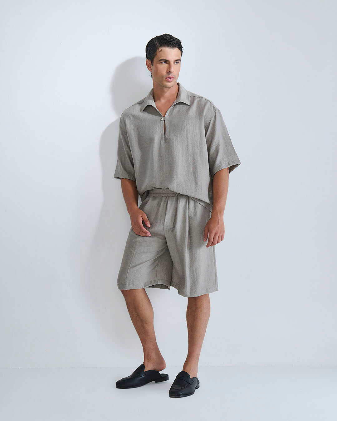 Bermuda Jogger misto lino da coordinato