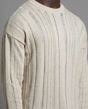 Maglia cropped in filo fluttuante