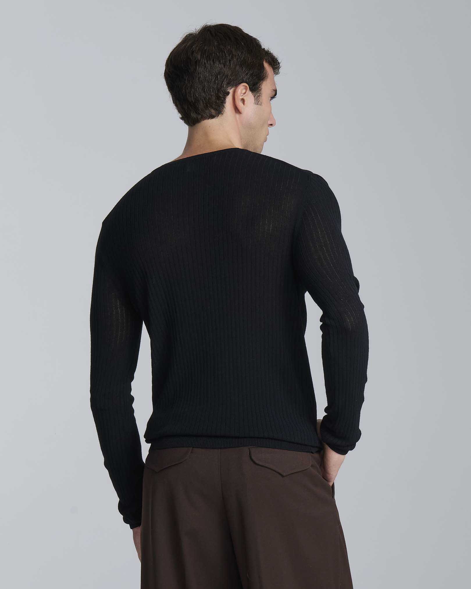 Cardigan girocollo a coste