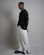 Pantalone Wide Leg con zip e bottone al fondo