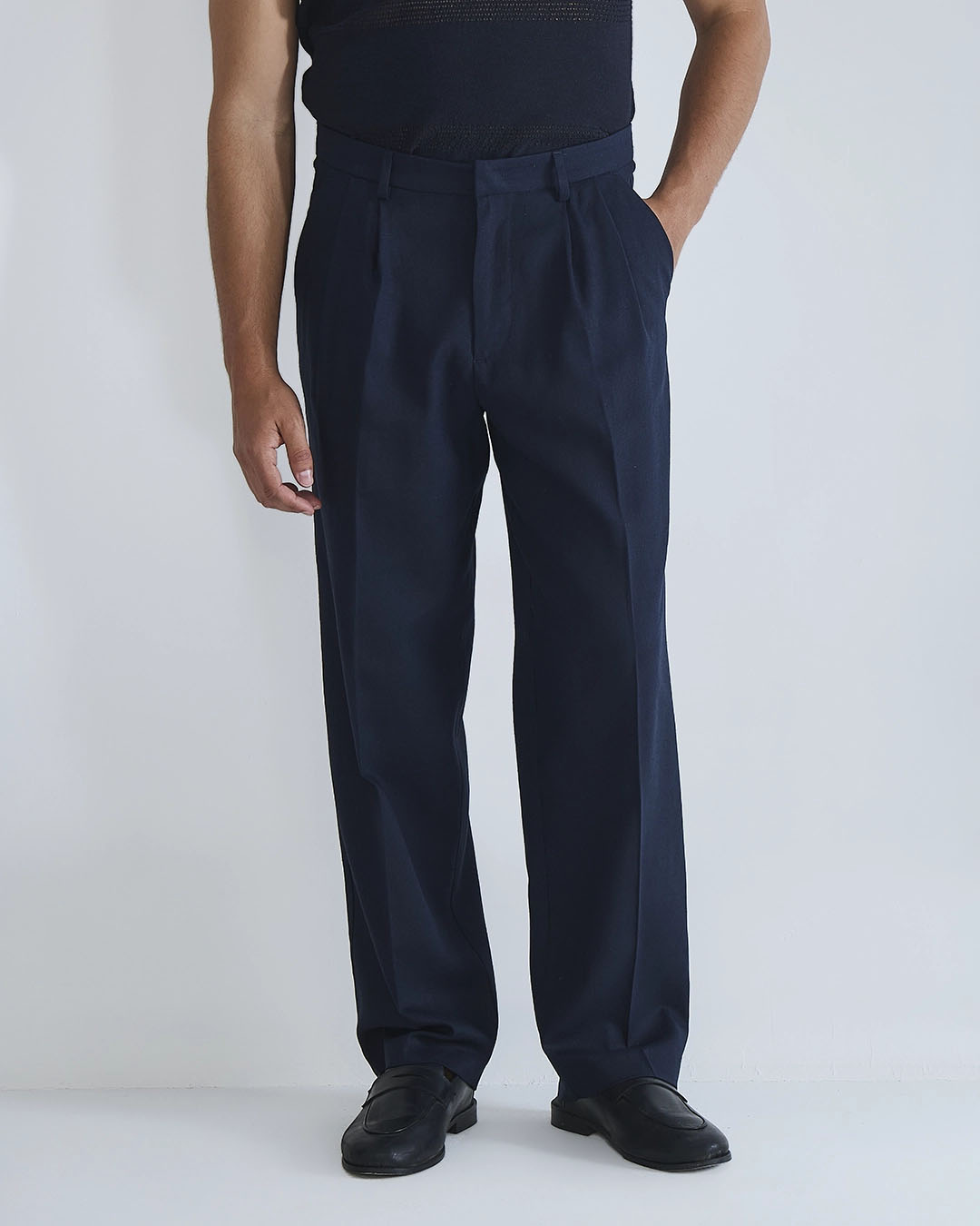 Pantalone wide fit in lino