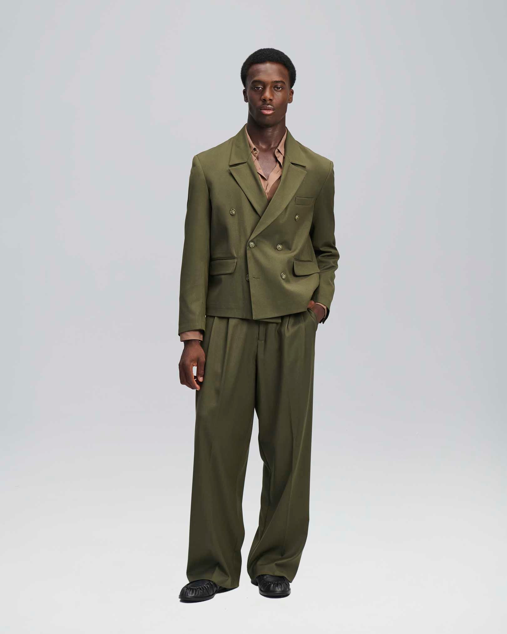 PRE ORDINE Giacca cropped doppiopetto verde