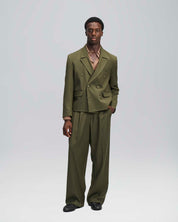 PRE ORDINE Giacca cropped doppiopetto verde