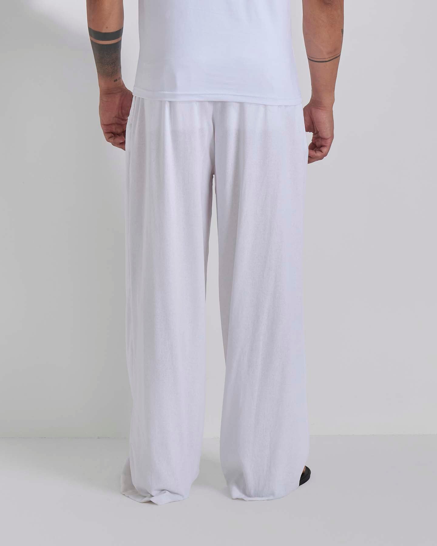 Pantalone Wide Fit con pieghe in lino