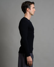 Maglia serafino a coste