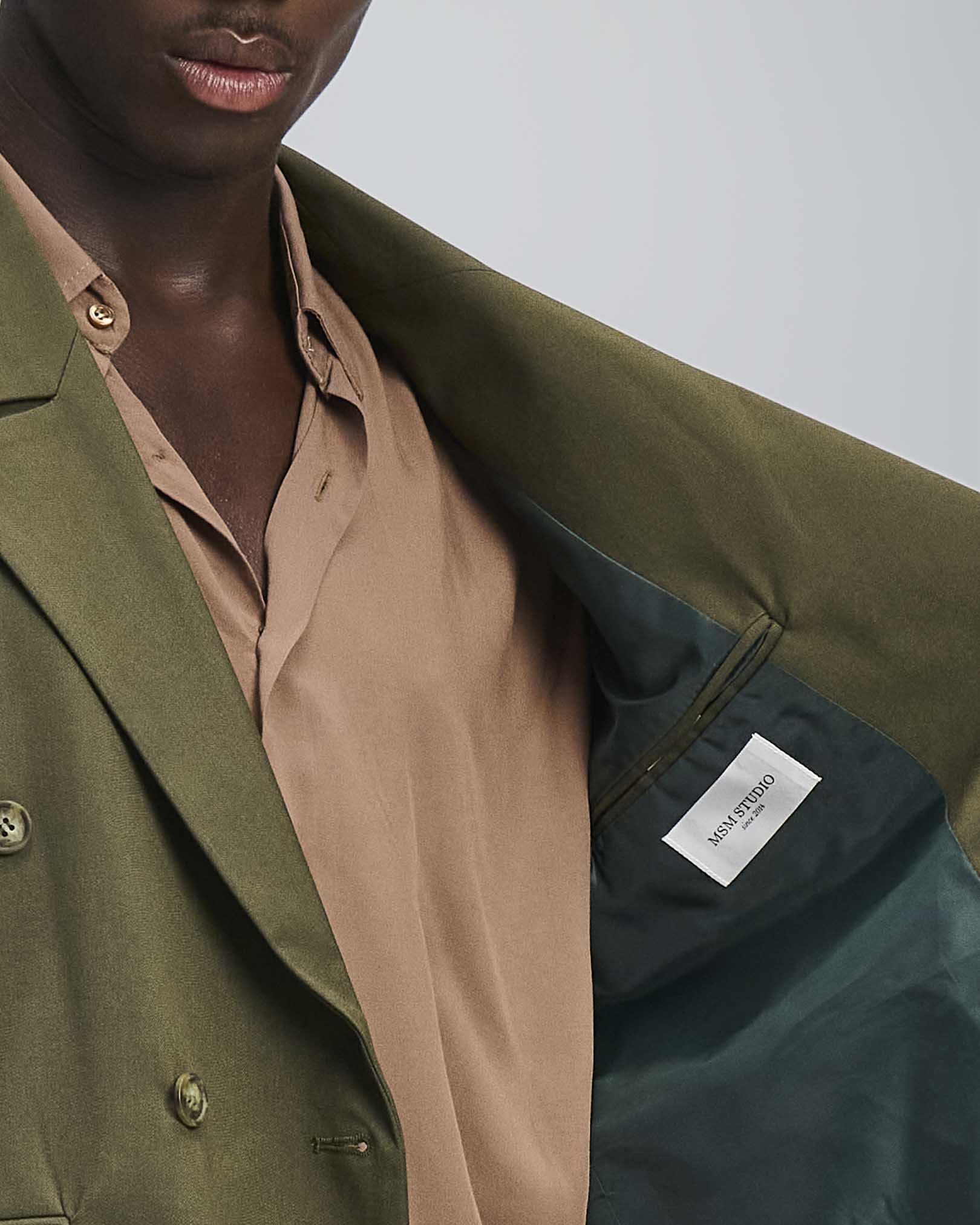 PRE ORDINE Giacca cropped doppiopetto verde