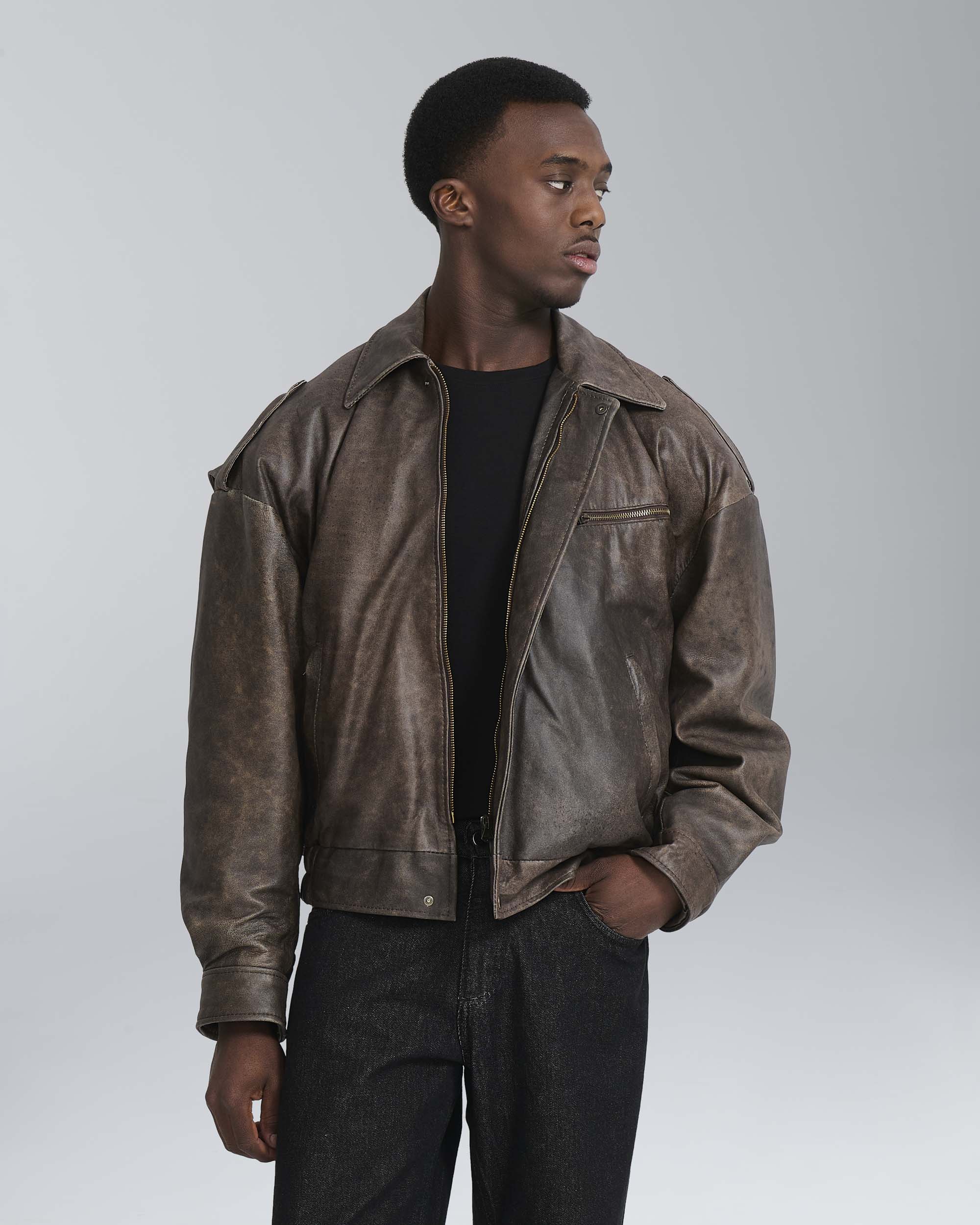 Bomber in pelle vecchia america