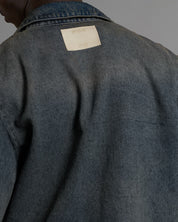 Giacca in denim sabbiato cropped