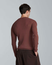 Maglia girocollo a coste
