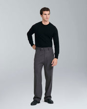 Pullover girocollo in misto cashmere