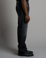 Jeans flare fit sabbiato nero
