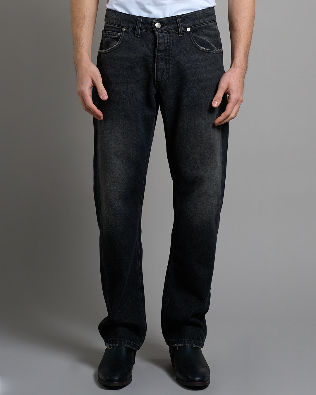 Jeans Straight Fit Stone Wash Sabbiato