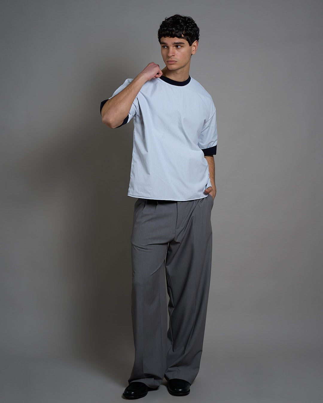 T-Shirt Camicia double face cropped