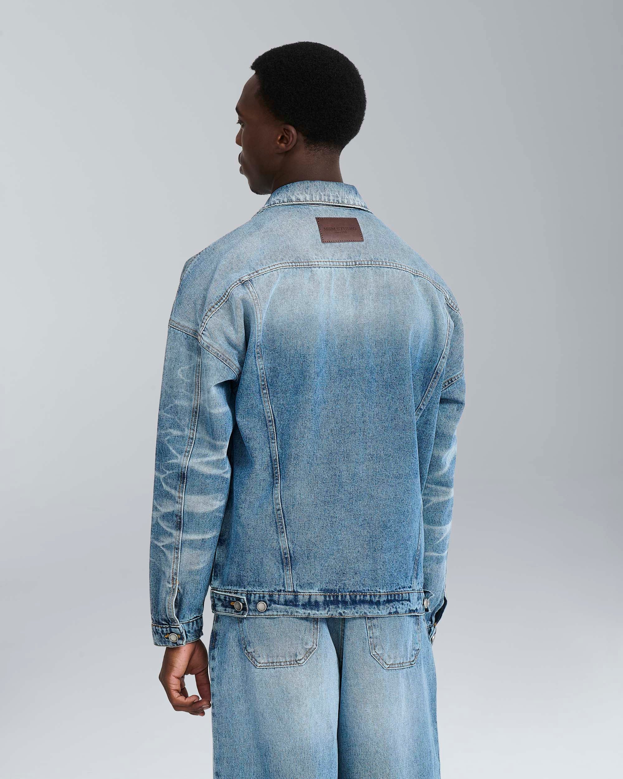 Giubbotto in jeans marmorizzato