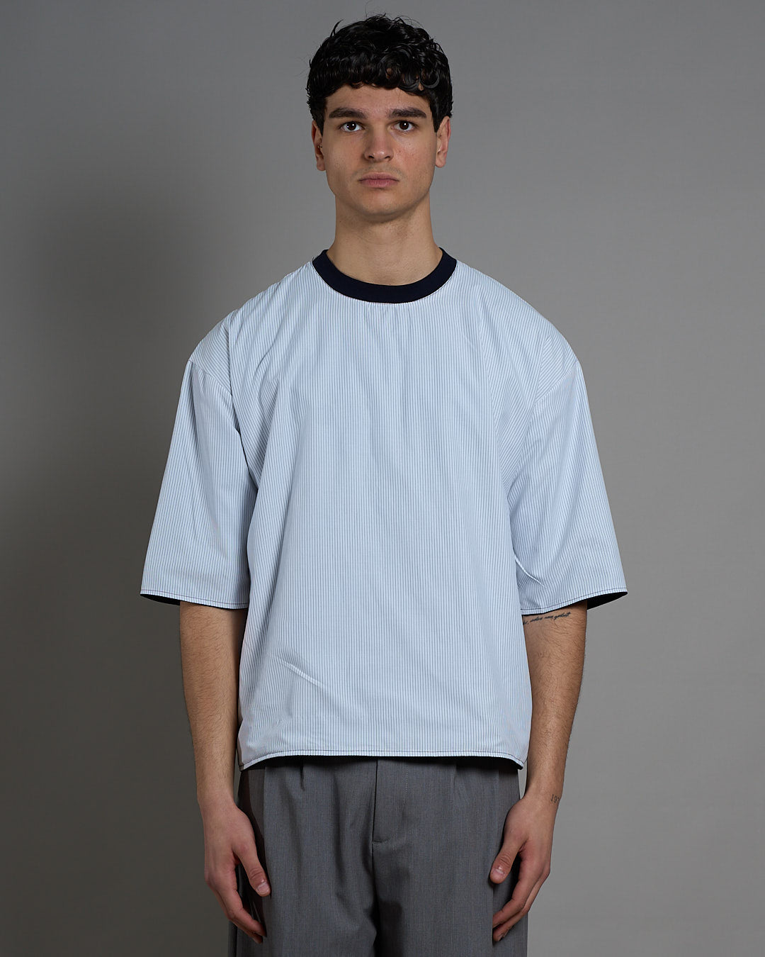 T-Shirt Camicia double face cropped