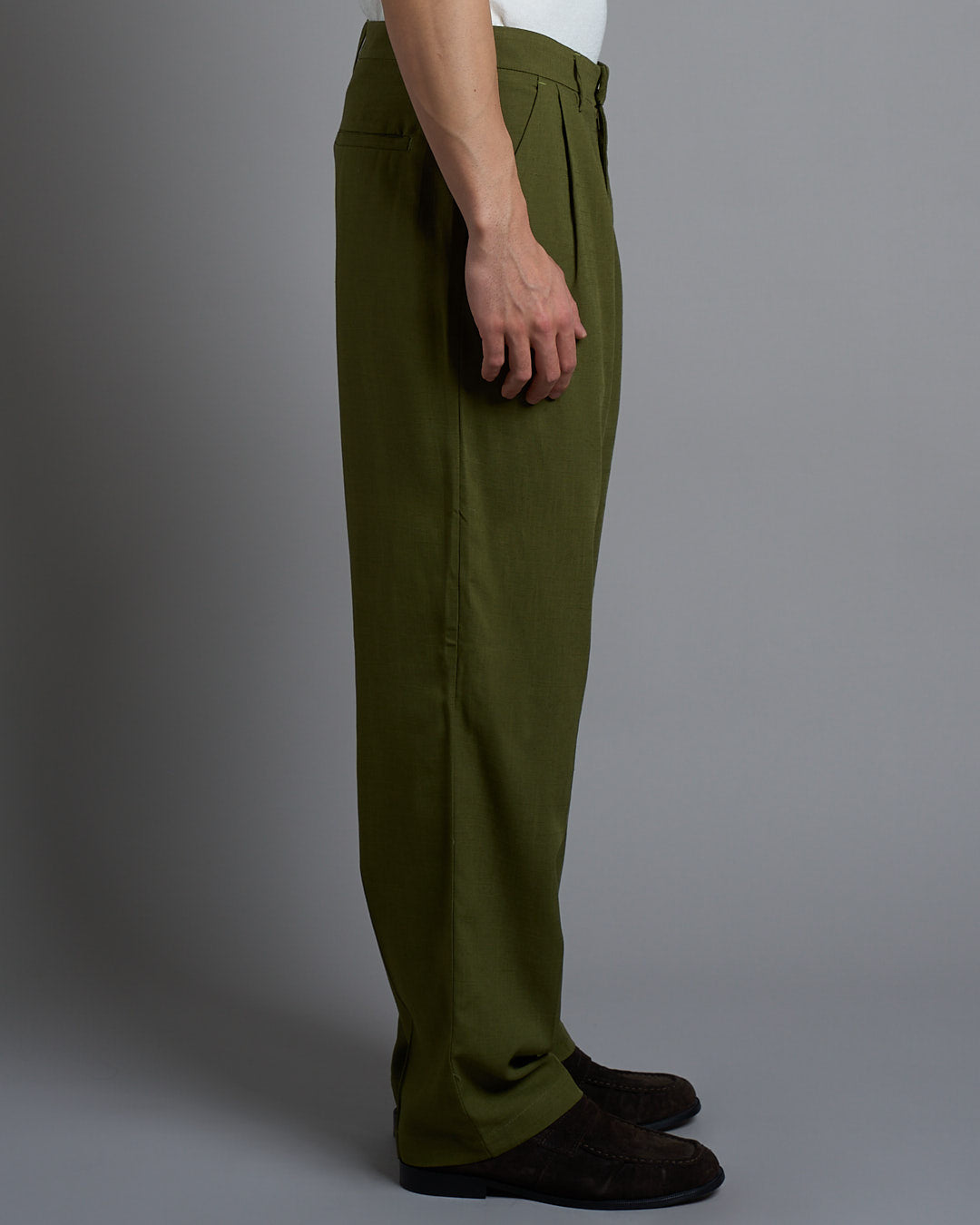 Pantalone wide fit in lino