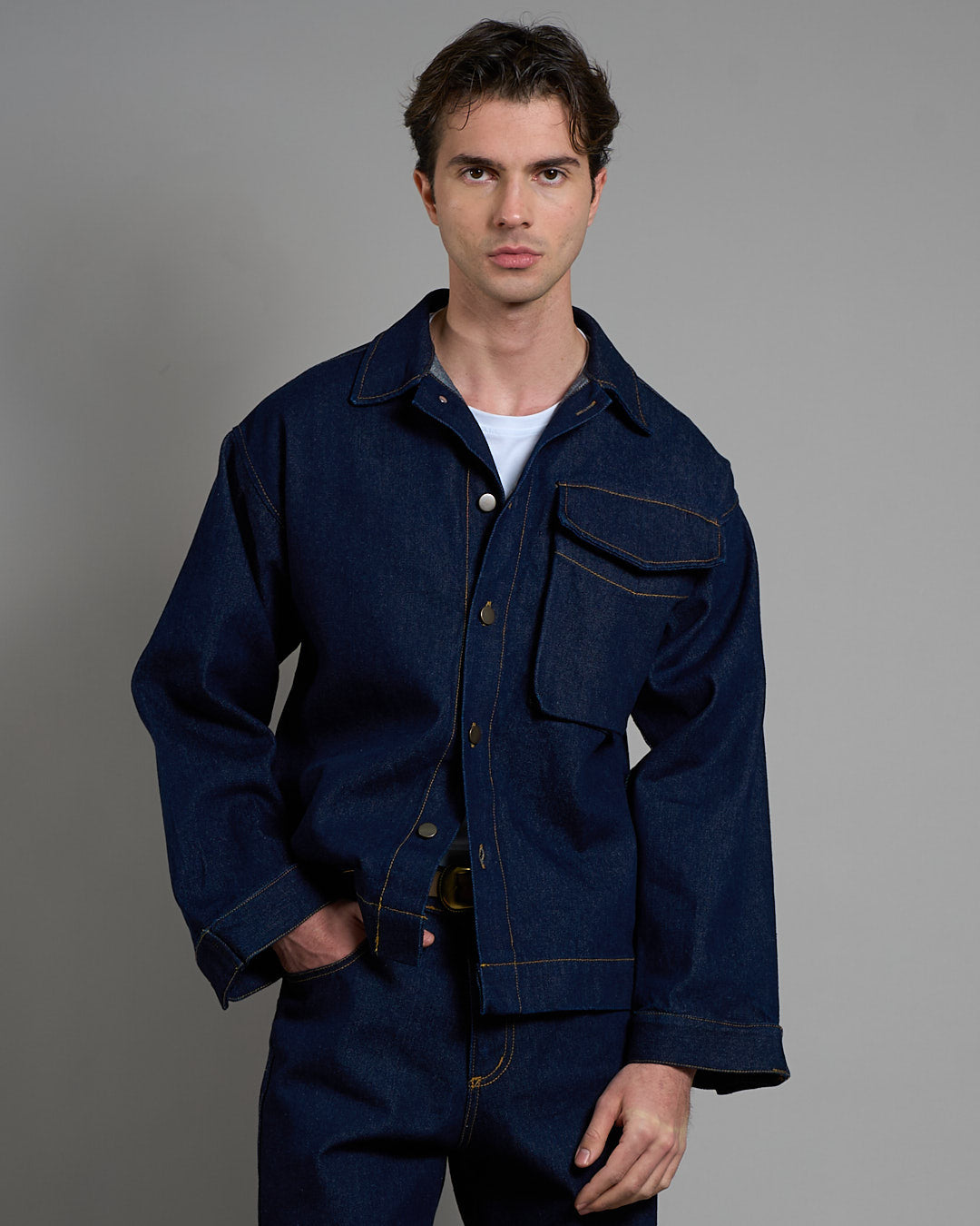 Giacca in denim lavaggio zero
