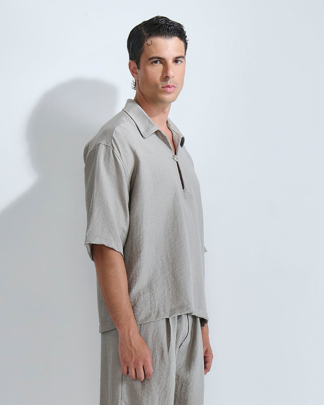 Camicia Polo misto lino