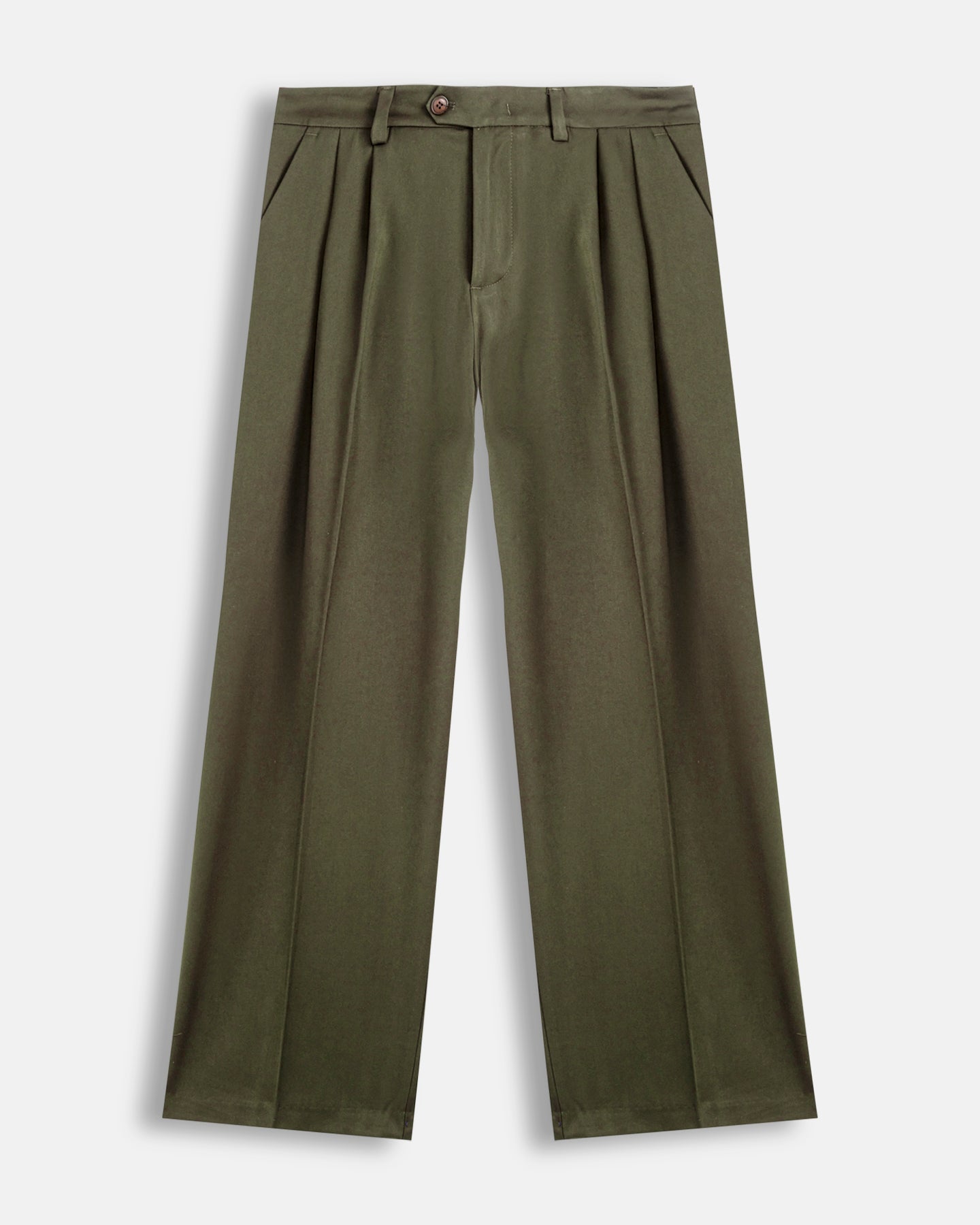 Pantalone wide leg strutturato verde