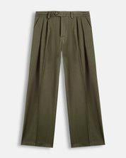 Pantalone wide leg strutturato verde