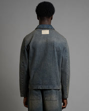 Giacca in denim sabbiato cropped