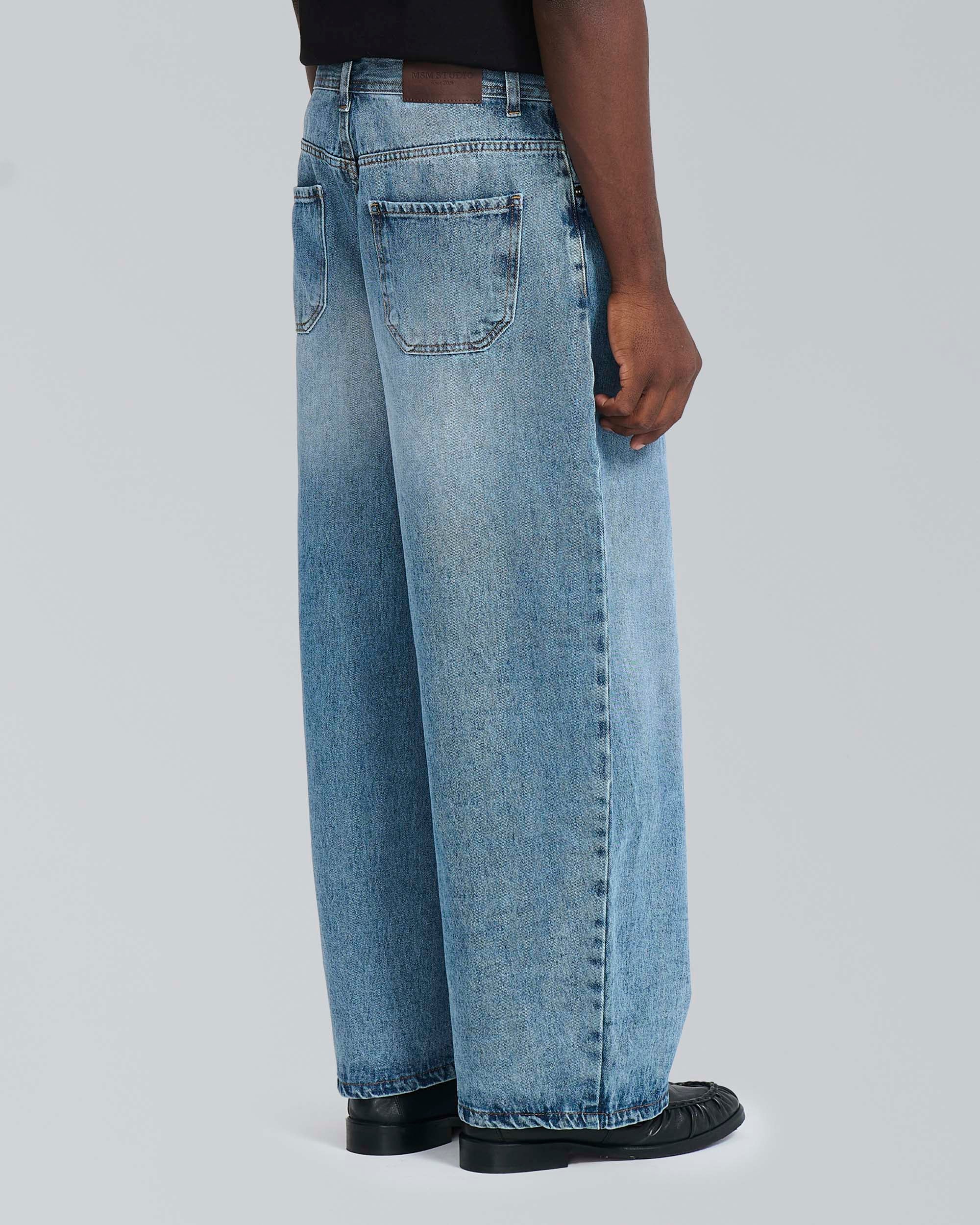 Jeans balloon fit marmorizzato