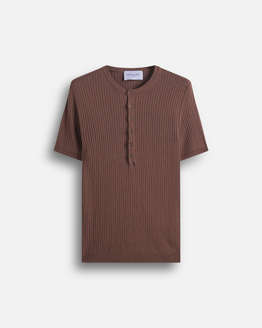 Maglia serafino a coste mezza manica