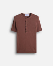 Maglia serafino a coste mezza manica
