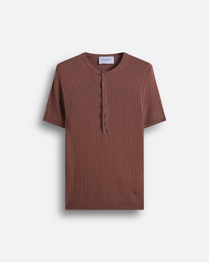 Maglia serafino a coste mezza manica
