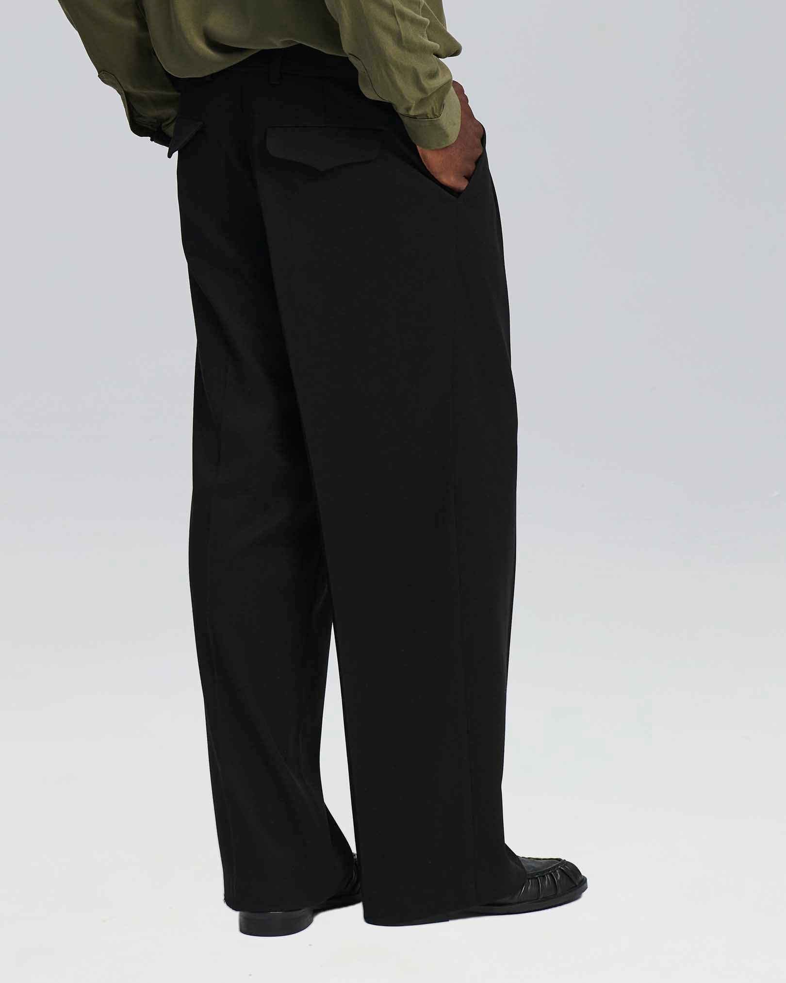 Pantalone wide leg strutturato nero