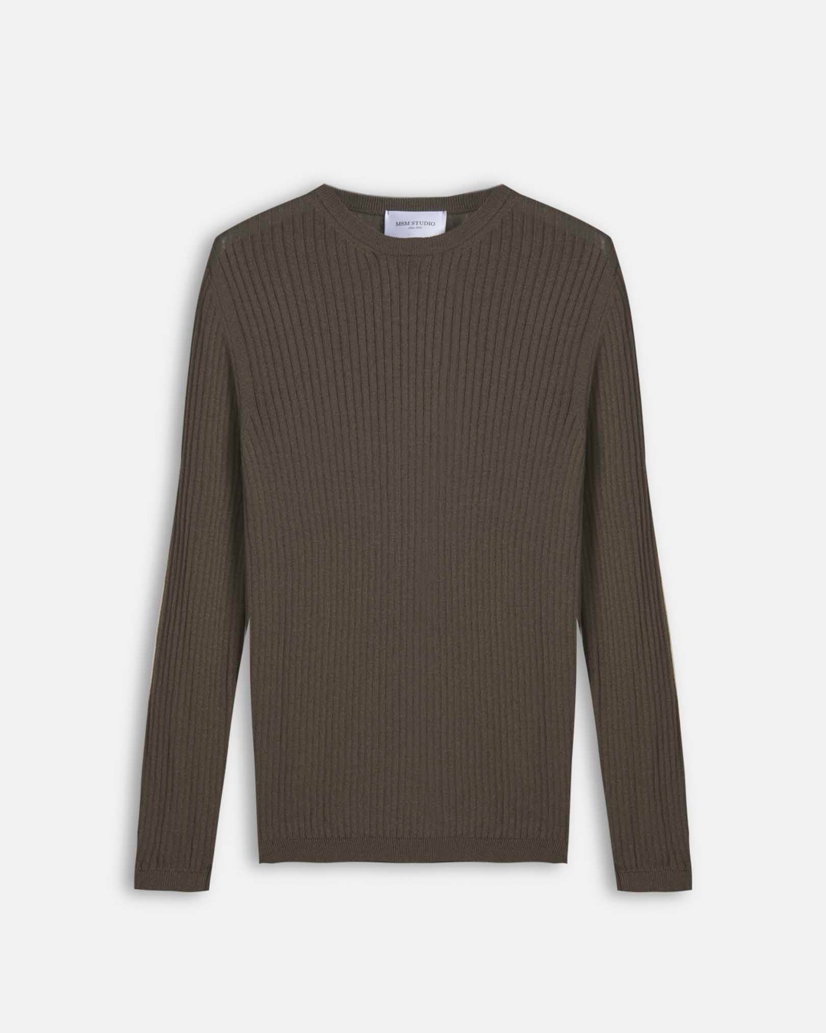 Maglia girocollo a coste