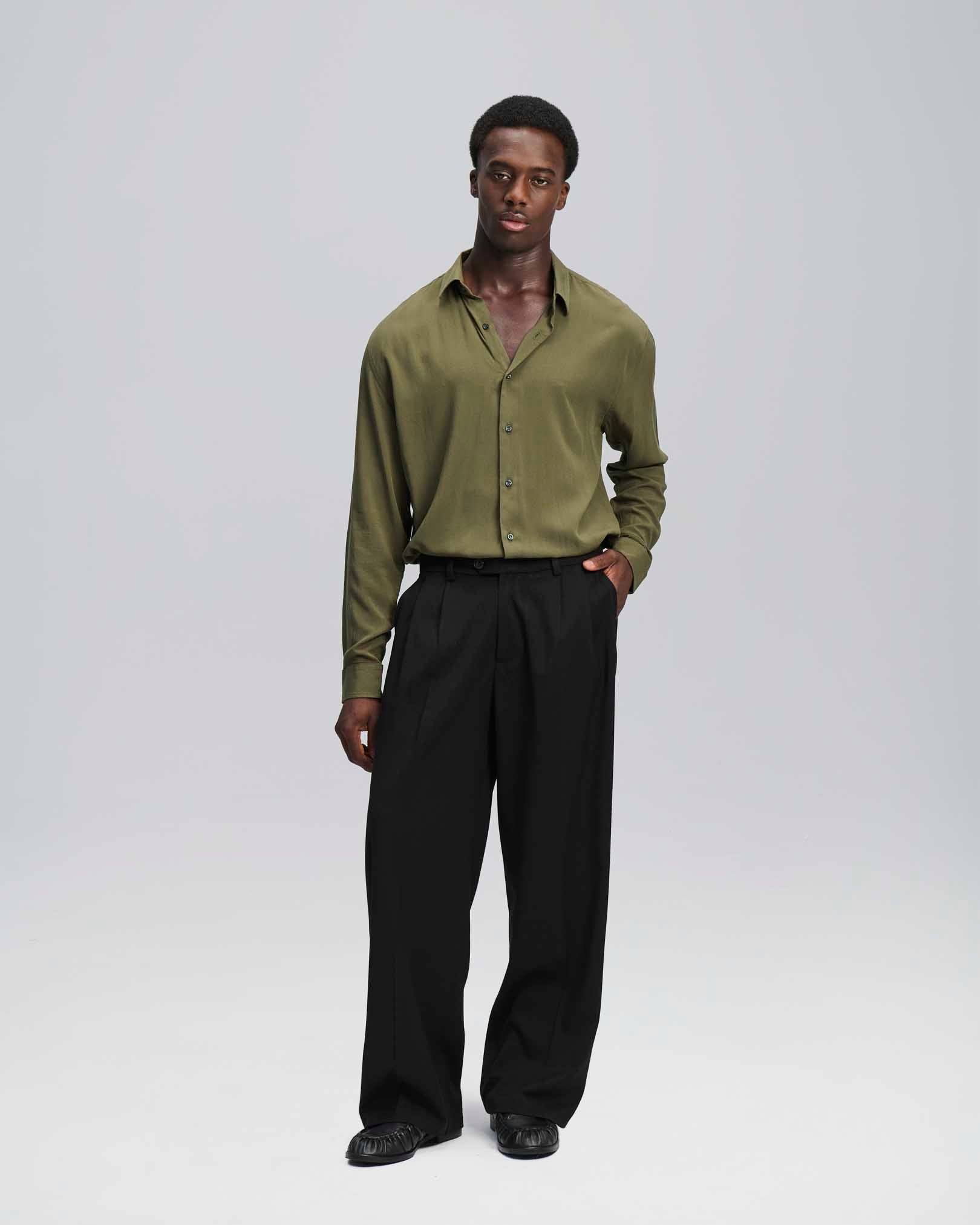 Pantalone wide leg strutturato nero