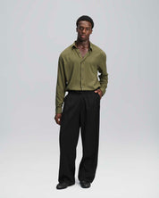 Pantalone wide leg strutturato nero