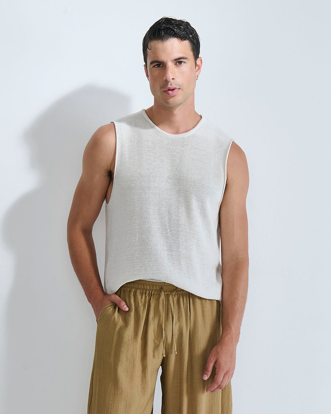 Canotta in maglia in cotone