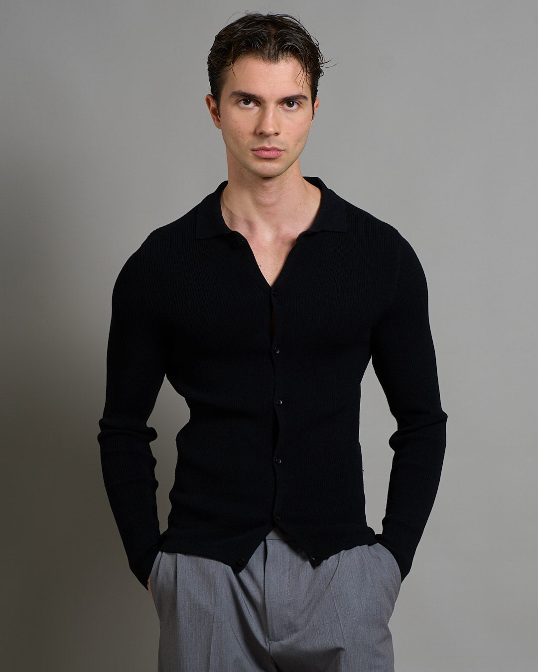 Cardigan a polo a coste limited edition