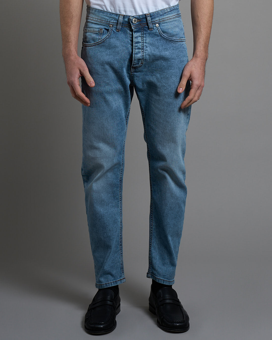 Jeans Slim Fit Marmorizzato Chiaro